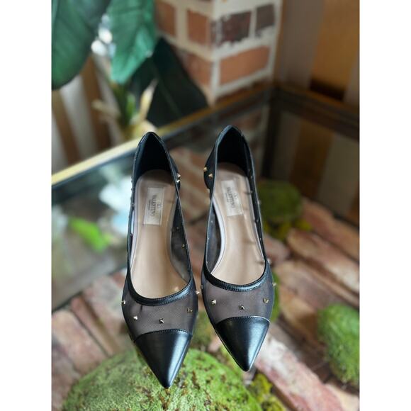 VALENTINO Mesh Embellished Shining Low Pumps - Picture 3 of 6
